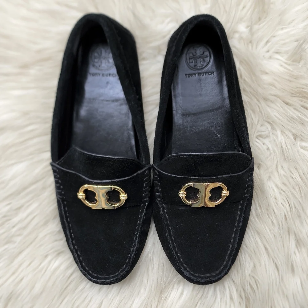 Tory Burch Gemini Link Suede Loafer Black